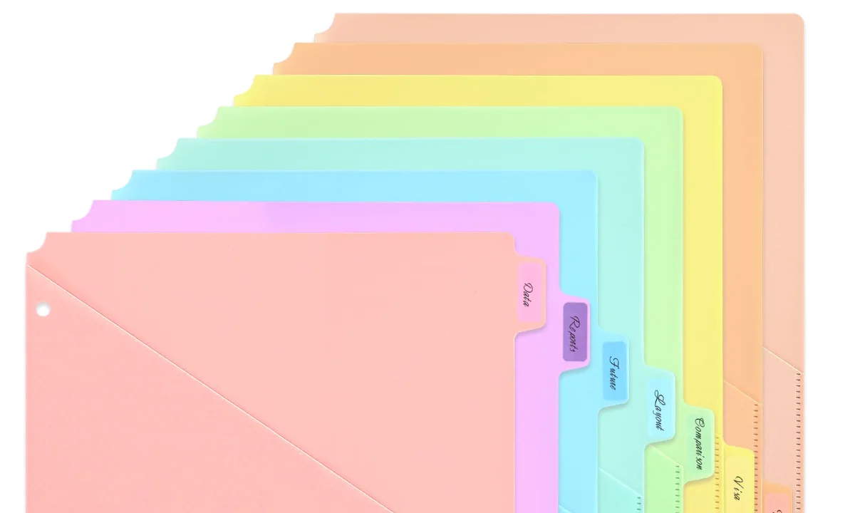 SUIN 8-Tab Heavy Duty Pocket Dividers