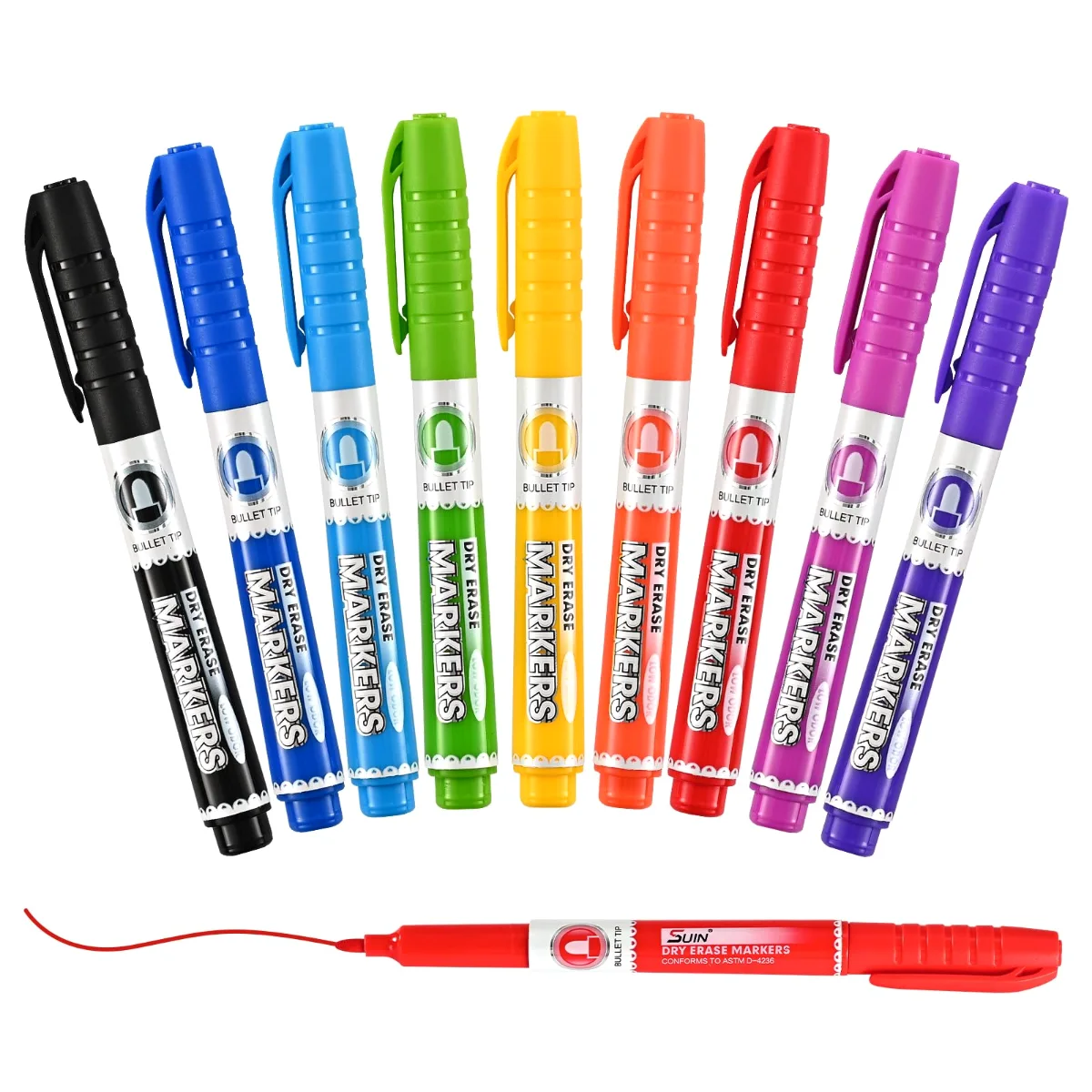 SUIN Slim Dry Erase Markers, 9 Colors