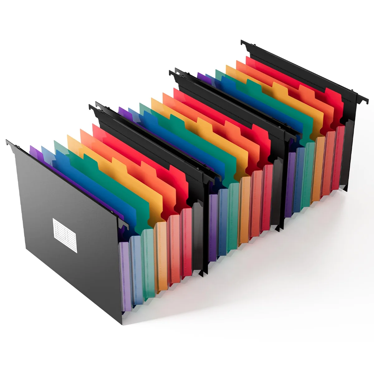 SUIN Expanding Hanging File Folders, 7 Pockets, 3-Pack